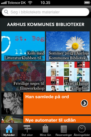 Screenshot: Forside fra Aarhus app